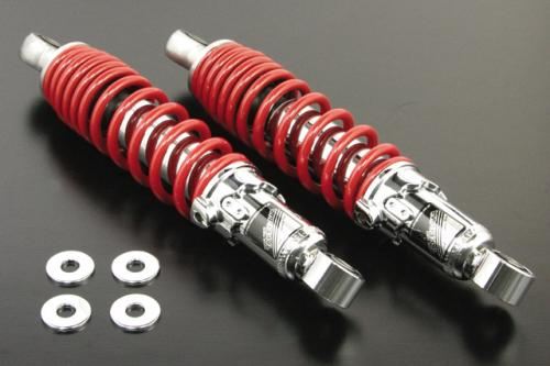 SP武川 06-04-0179 リアショックアブソーバー クロムメッキ/レッド 265mm 2本セット モンキー モンキーバハ ゴリラ サスペンション タケガワ