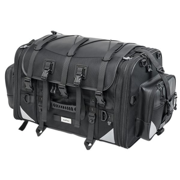 タナックス MFK-1004 MOTO FIZZ モトフィズ キャンピングシートバッグXL ブラック 60～77L シートバッグ 容量可変 1週間～ ケース キャリア｜バイクマン　店