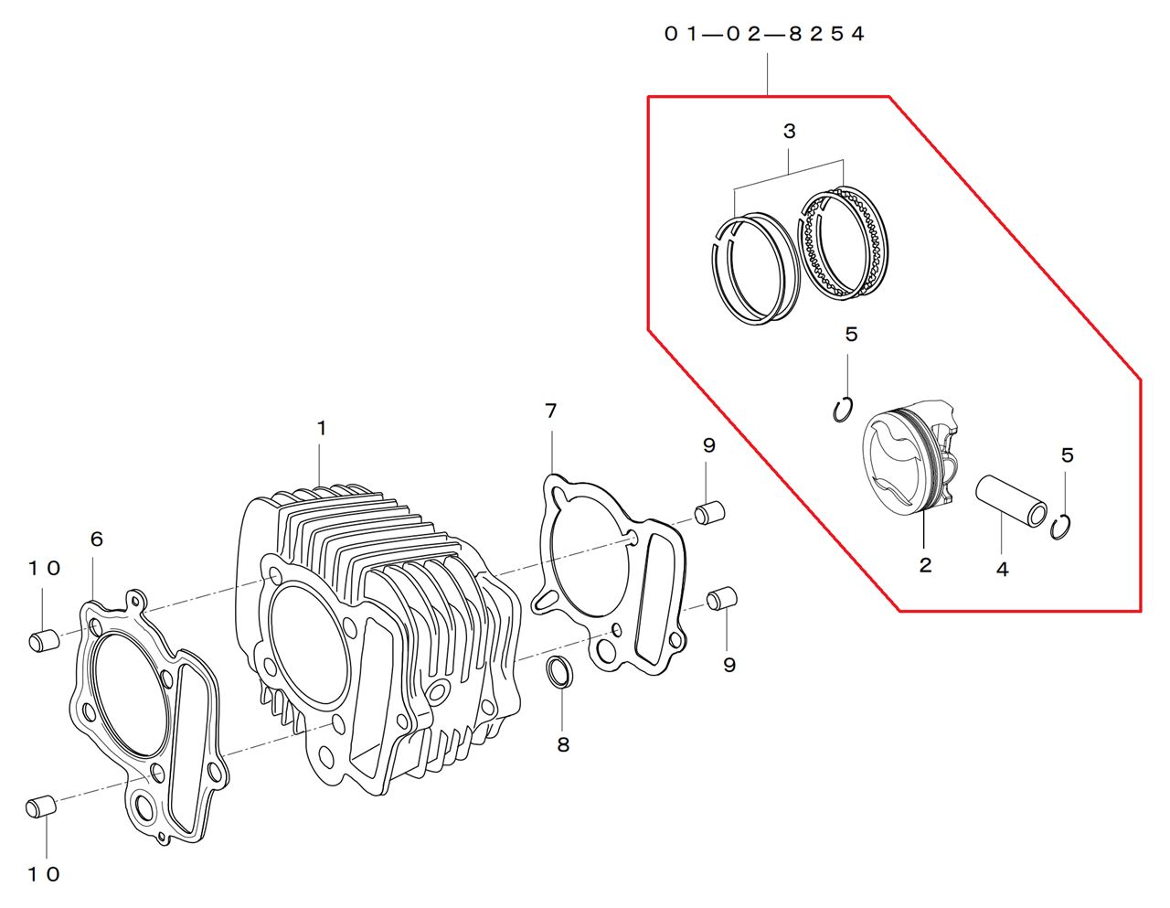 SP武川 ﾀｹｶﾞﾜ 01-02-8254 ﾋﾟｽﾄﾝｷｯﾄ (123cc) ｽｰﾊﾟｰﾍｯﾄﾞ 4ﾊﾞﾙﾌﾞ ｺﾝﾌﾟﾘｰﾄ専用 SP武川 ﾀｹｶﾞﾜ 01-02-8254｜バイクマン　店 19,302円