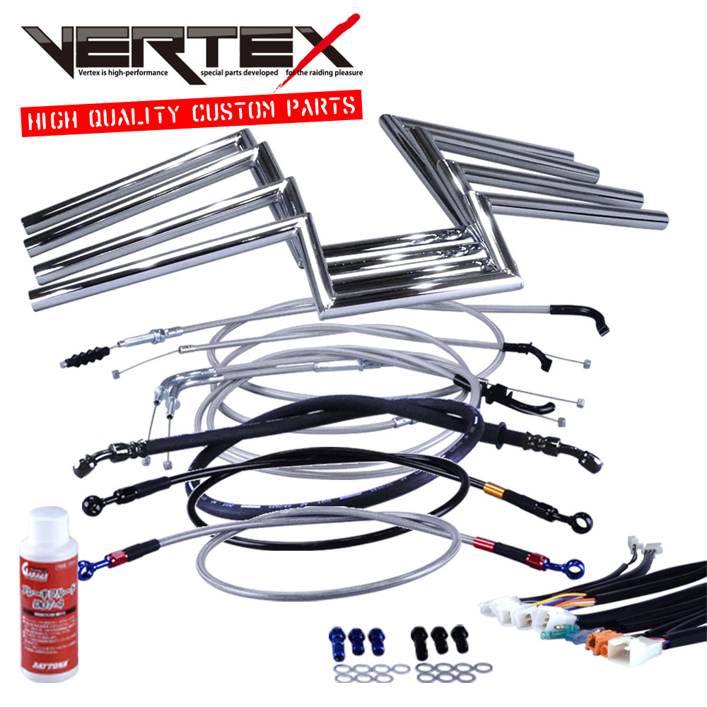 GSX400E 刀 (ザリ、ゴキ) ロボハン アップハンドル セット ロボハンドル アップハン ワイヤー ロボ ハン ハンドル GK51 バーテックス|バイクマン 店