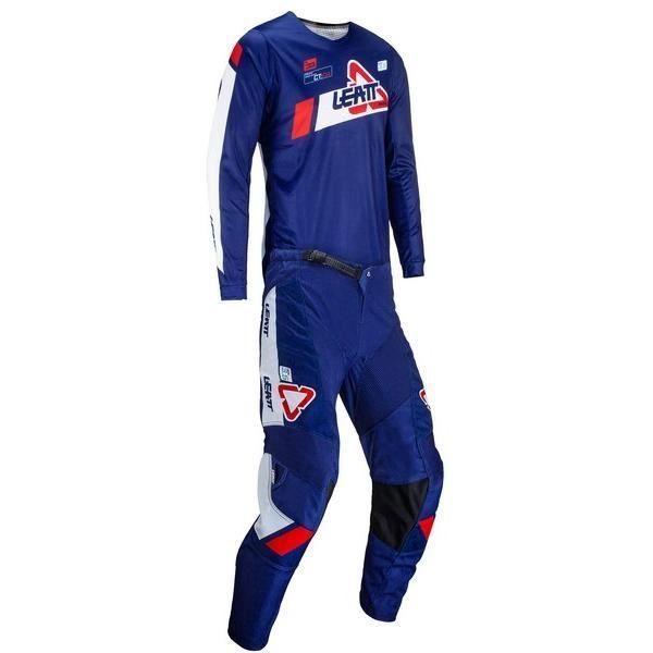 LEATT 5024080631 24 3.5 RIDE KIT ジャージ＆パンツ ロイヤル S/30インチ バイク ウェア ズボン ストレッチ メッシュ