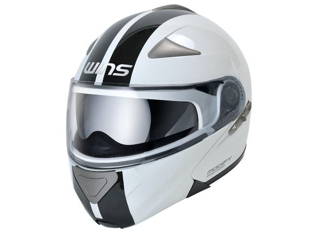 ウインズ MODIFY GTストライプ システム ヘルメット ホワイト×ブラック モディファイ フルフェイス バイク/二輪車用 WINS