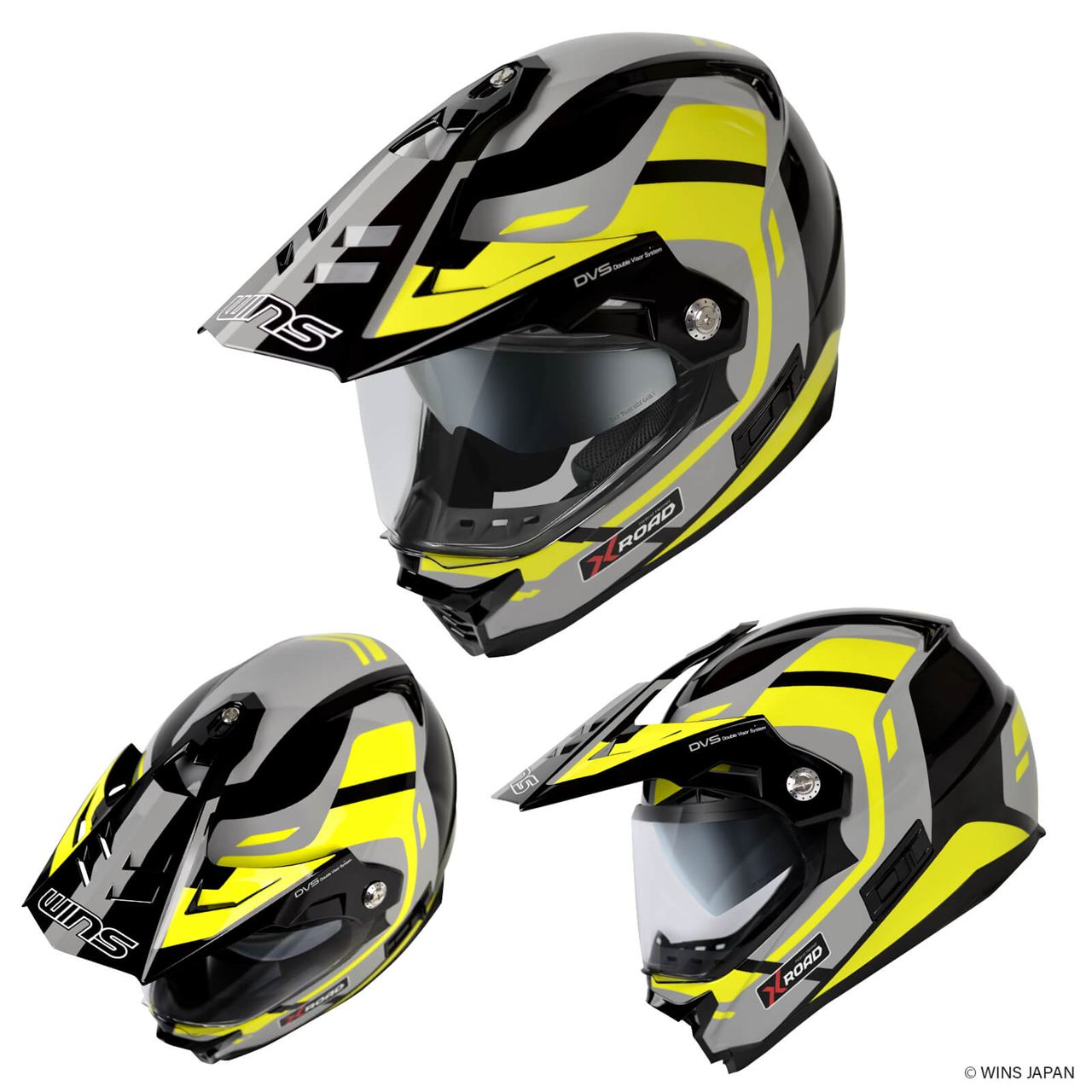 ウインズ X-ROAD3 FREE RIDE オフロード ヘルメット G44/イエローグレー エックスロード モトクロス フルフェイス バイク/二輪車用 WINS 21,500円