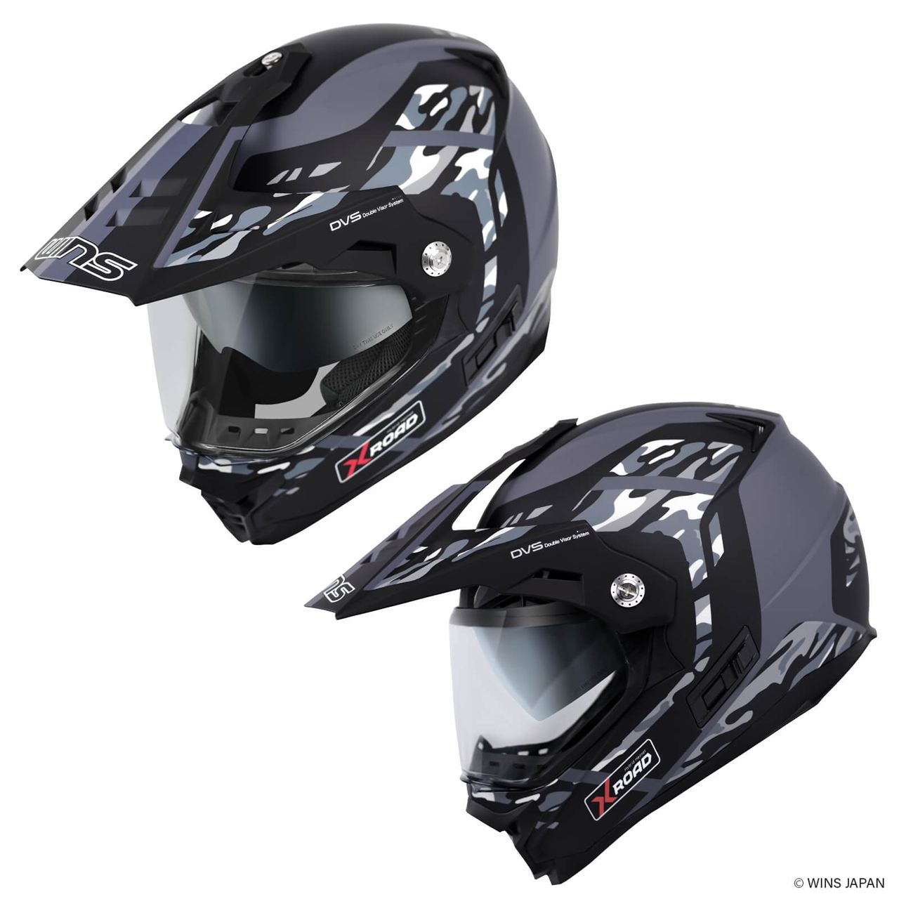 ウインズ X-ROAD3 FREE RIDE オフロード ヘルメット M46/マットカモグレー エックスロード モトクロス フルフェイス バイク/二輪車用 WINS
