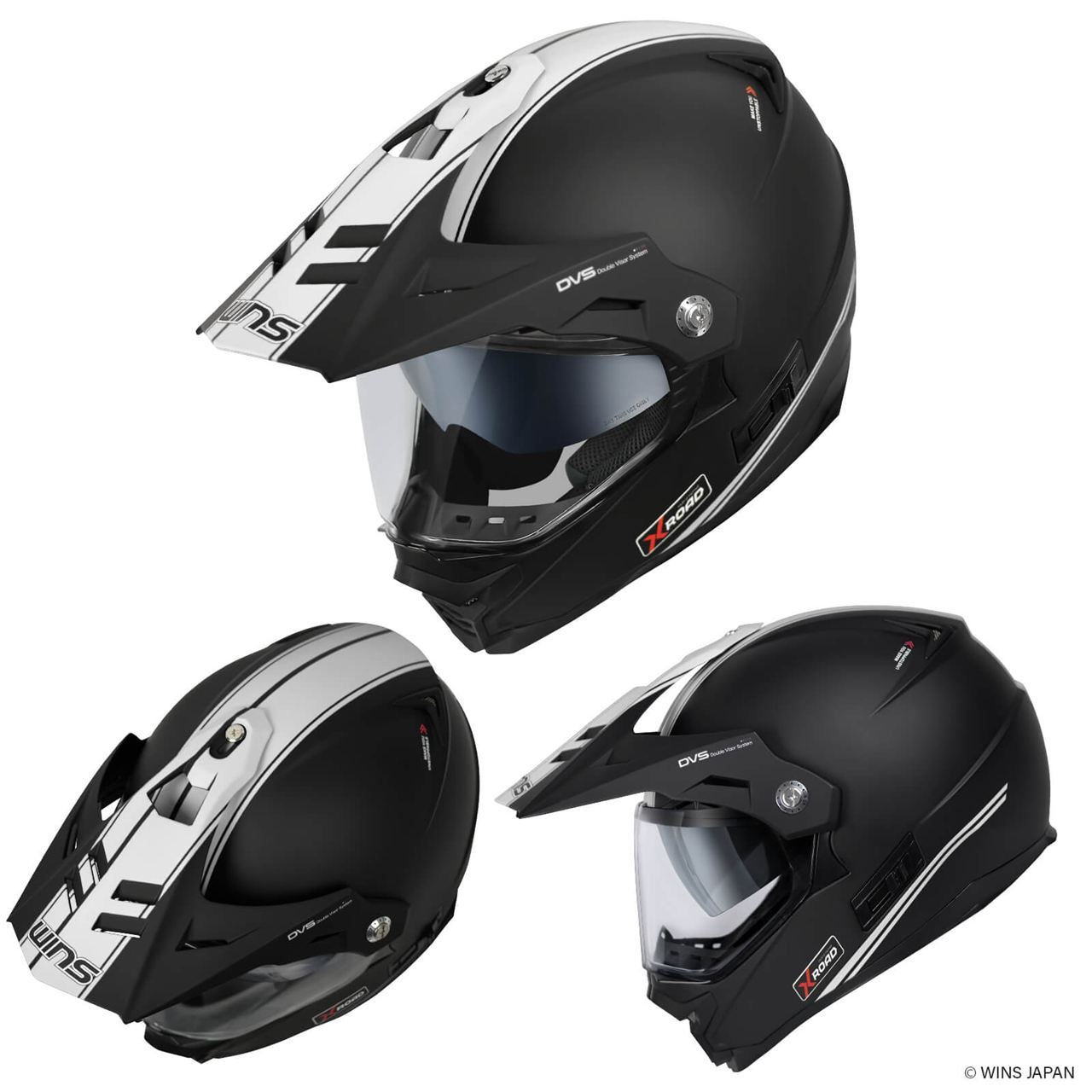 ウインズ X-ROAD3 GT オフロード ヘルメット M52/ブラック×ホワイト エックスロード モトクロス フルフェイス バイク/二輪車用 WINS