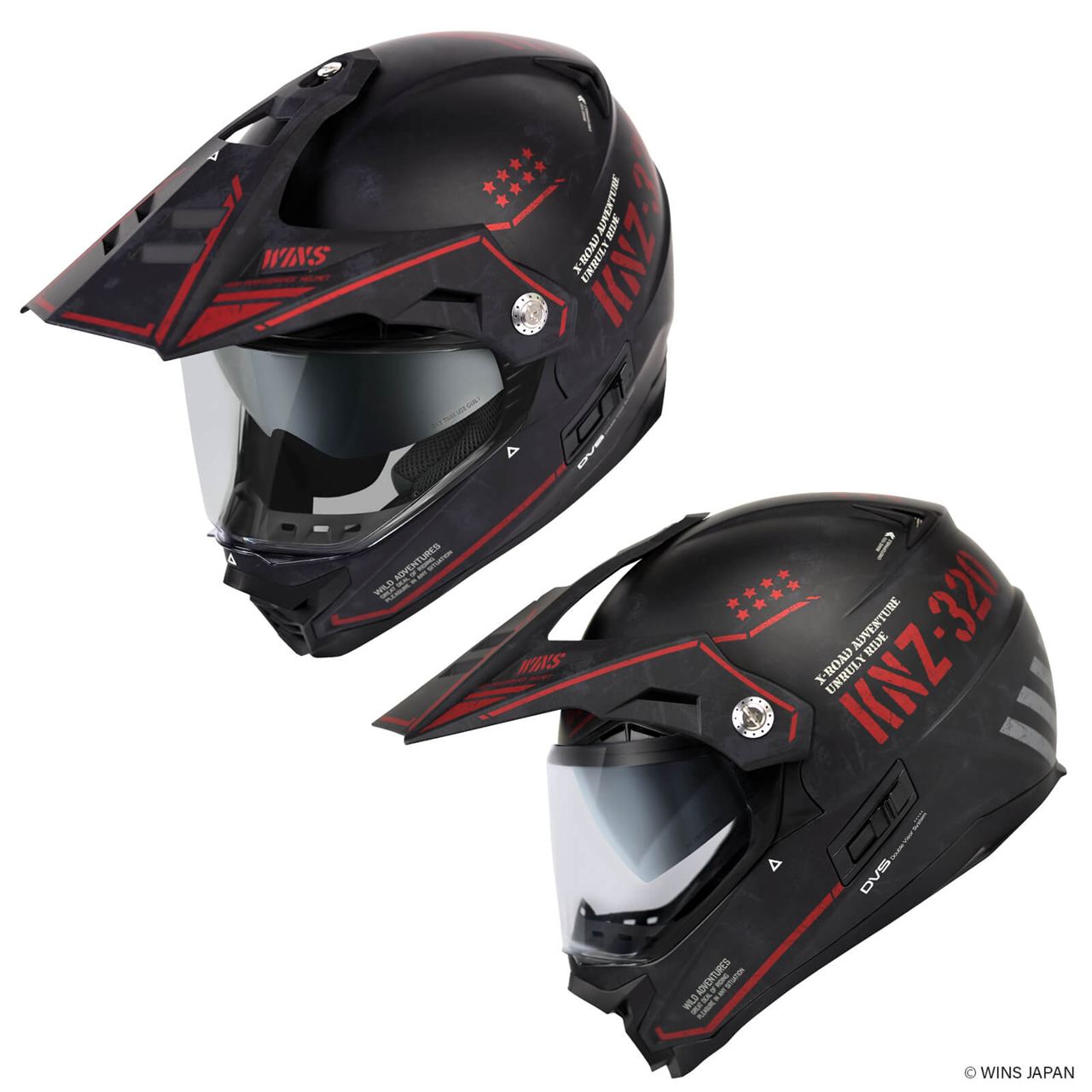 ウインズ X-ROAD3 COMBAT オフロード ヘルメット M55/マットブラック×アイアンレッド エックスロード モトクロス フルフェイス バイク/二輪車用 WINS