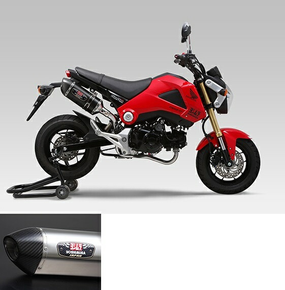 ヨシムラ110-40A-5150機械曲R-77SサイクロンカーボンエンドEXPORTSPECマフラーSSCステンレスカバー/カーボンエンドタイプGROMグロム