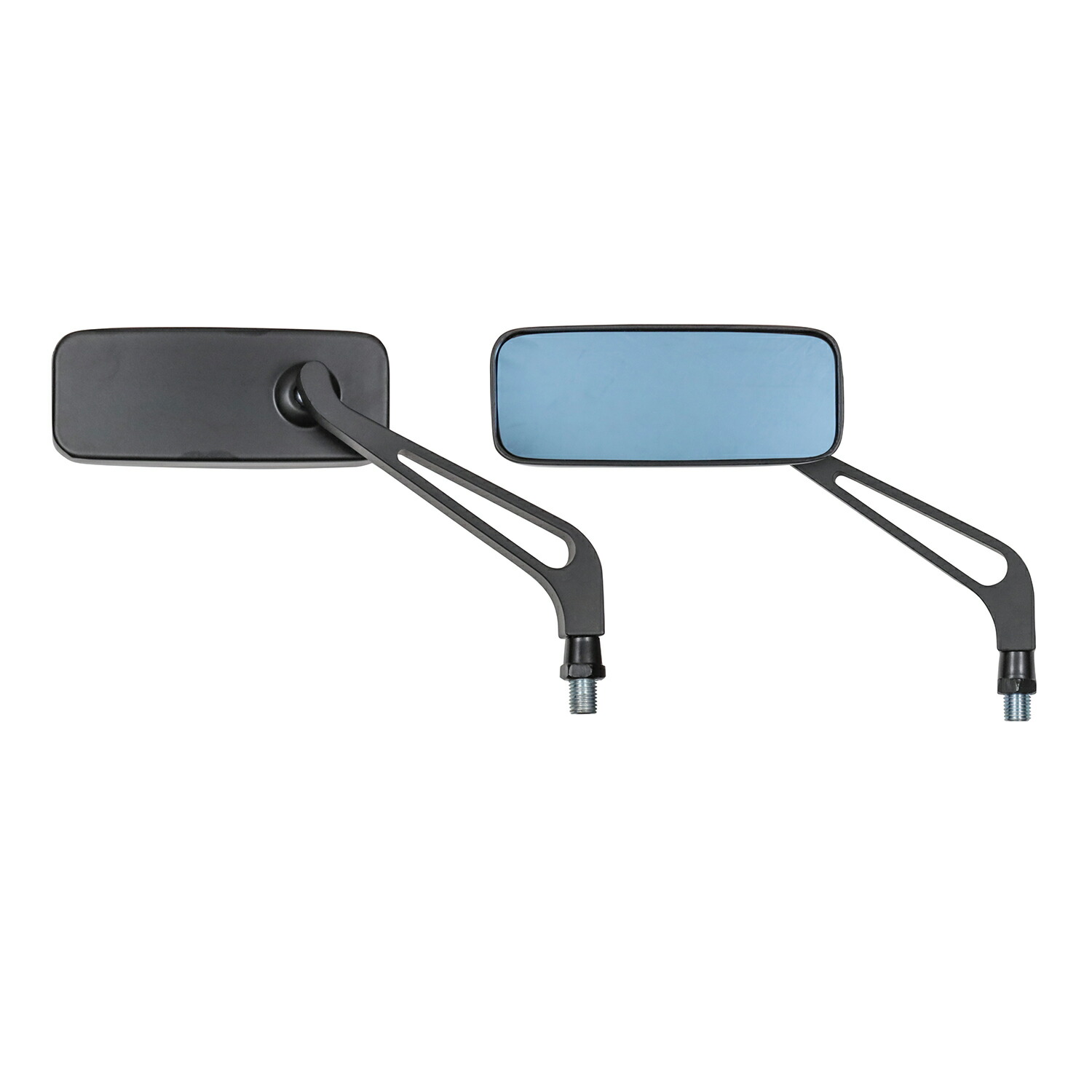 楽天市場】ミラー スクエアミラー 正ネジ 10mm 左右セット 9号 黒 鏡面