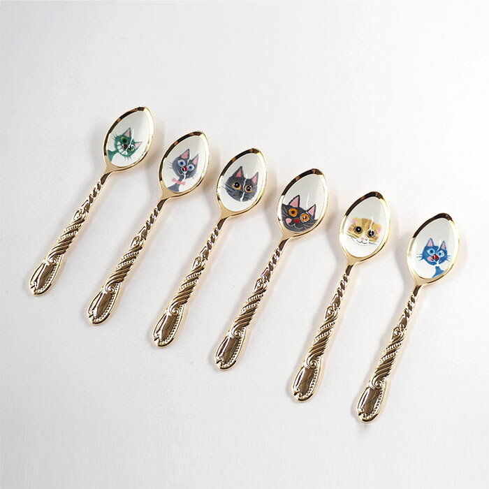 楽天市場】七宝カトラリー ねこ ツボ (412037_82) 10.4cmネコ 猫 食器