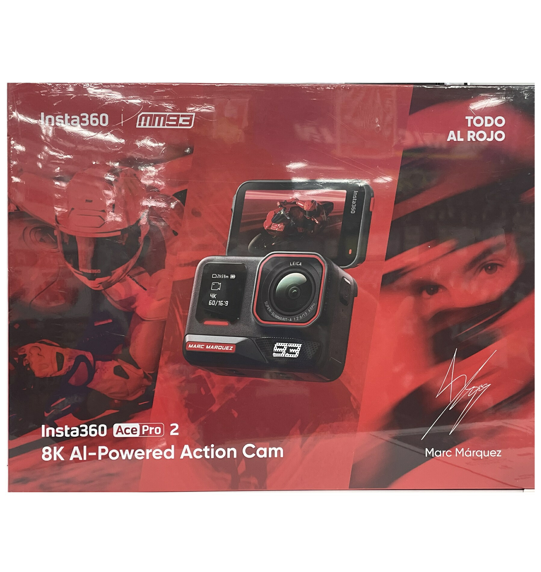Insta360（インスタ360）　CINSBBGA-ACEPRO2MM　Insta360 Ace Pro 2（エースプロツー）　8K対応　アクションカメラ デュアルバッテリー　マルク・マルケス限定版 ミッドナイト・ブラック
