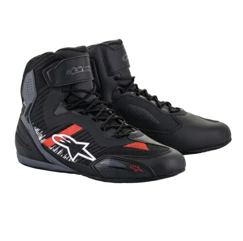 alpinestars（アルパインスター）　2510319 FASTER-3 RIDEKNITライディングシューズ　BLACK GRAY BRIGHT RED （1165）　軽量性に優れたシームレス熱結合マイクロファイバーと抜群の通気性を備えたニット素材を組み合わせたニュースタイルライディングシューズ！