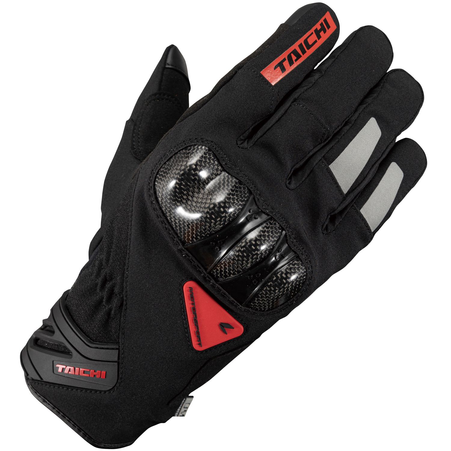 【限定特価】RS-TAICHI（RSタイチ）　RST653　カーボン ウインターグローブ　ブラック/レッド　　手の甲と掌下部にカーボンプロテクターを配置し高いプロテクション性能と保温性を兼ね備えた秋冬向けのスポーティーモデルのウインターグローブ！｜バイク用品店 バイクワールド