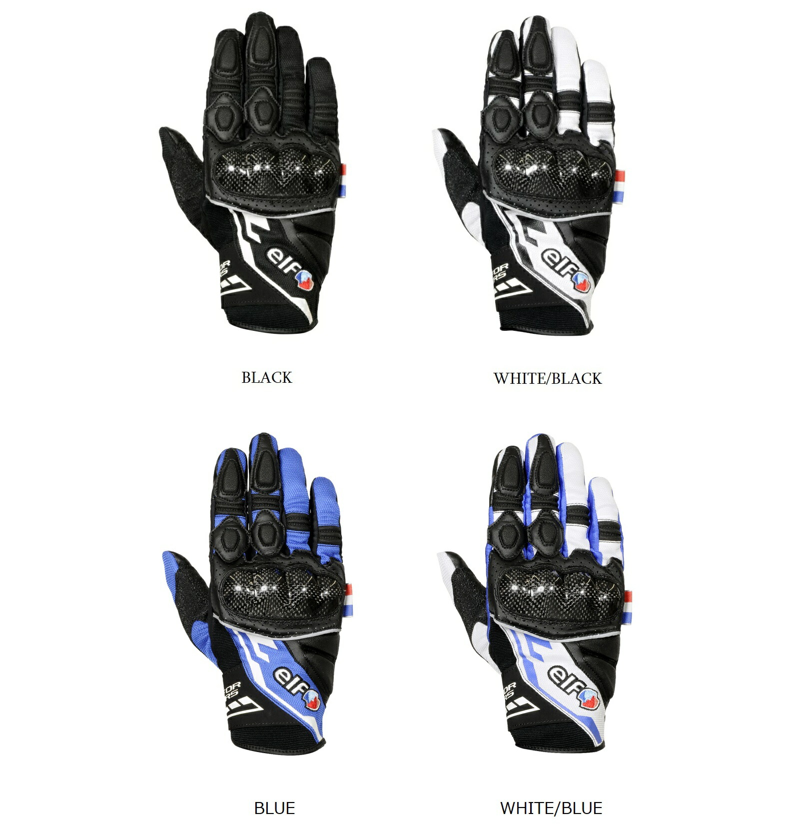 【限定特価】elf（エルフ）　EG-S525　ストラーダメッシュグローブ　　新たなフローティングナックルプロテクターを採用！立体パターンも採用し操作性と安全性を両立したメッシュグローブ！！