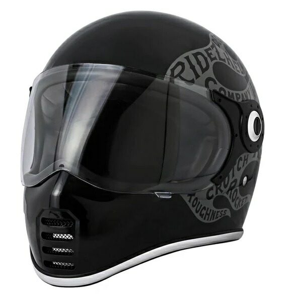 RIDEZ フルフェイスヘルメット マットブラック RIDEZ Xヘルメット バイク用フルフェイスシールド付き マッド