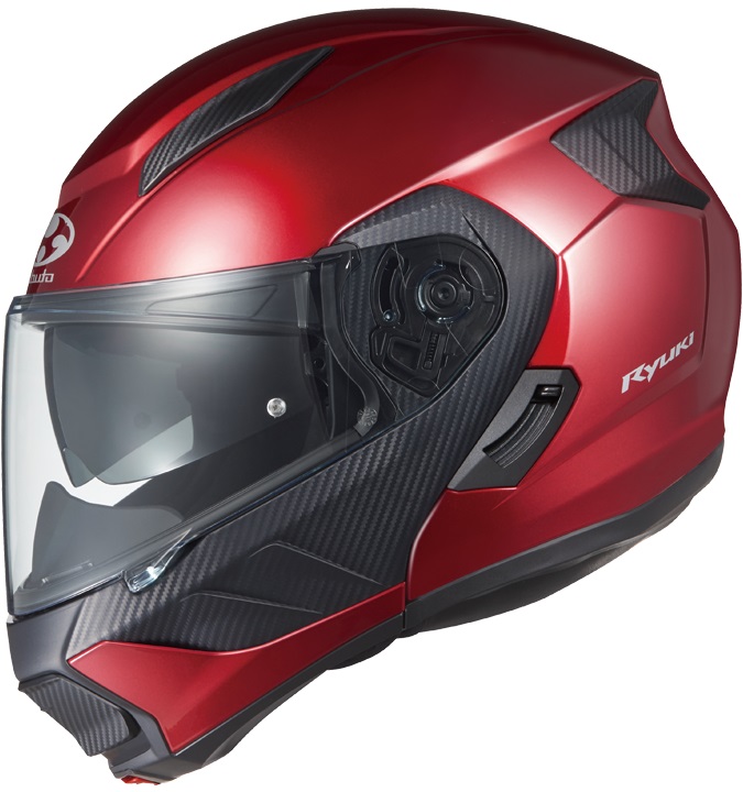 OGK KABUTO（オージーケー カブト）　RYUKI（リュウキ）　シャイニーレッド　　快適な軽さのカタチ！IRカットシールド採用の軽量システムヘルメット。！！（システムヘルメット）