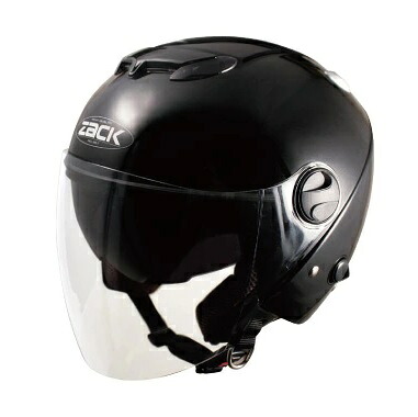SPEED-PIT（TNK工業）　ZJ-3　ZACK BLACK　ジェットヘルメット　ブラック　　（インナーシールド内臓/UVカット/洗える内装/ワンタッチホルダー/エアーインテーク機能）