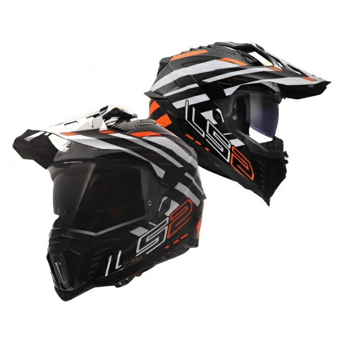 LS2 HELMETS（LS2 ヘルメット）　EXPLORER PLUS F　BLACK ORANGE　　（アドベンチャータイプ/オフロードヘルメット）ジャパンフィットに進化したインナーバイザー装備アドベンチャーヘルメット！ロングツーリングにも便利な機能を備えた多機能モデル！