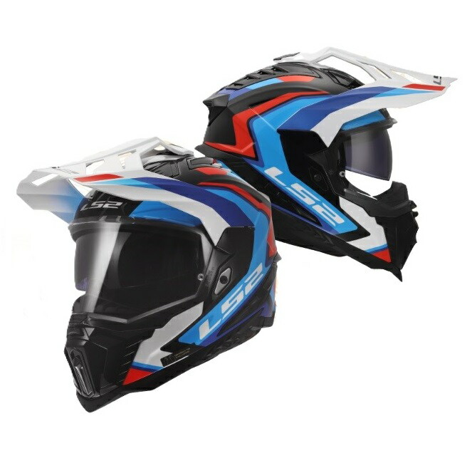 LS2 HELMETS（LS2 ヘルメット）　EXPLORER PLUS F　FRONTIERII WHITE BLUE　　（アドベンチャータイプ/オフロードヘルメット）ジャパンフィットに進化したインナーバイザー装備アドベンチャーヘルメット！ロングツーリングにも便利な機能を備えた多機能モデル！