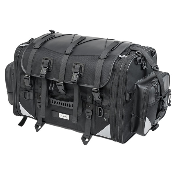 TANAX(タナックス) MFK-1004 キャンピングシートバッグXL ブラック 容量可変タイプ(60~77L)1週間~くらいのツーリングにオススメ!!(キャンプツーリング等)|バイク用品店 バイクワールド