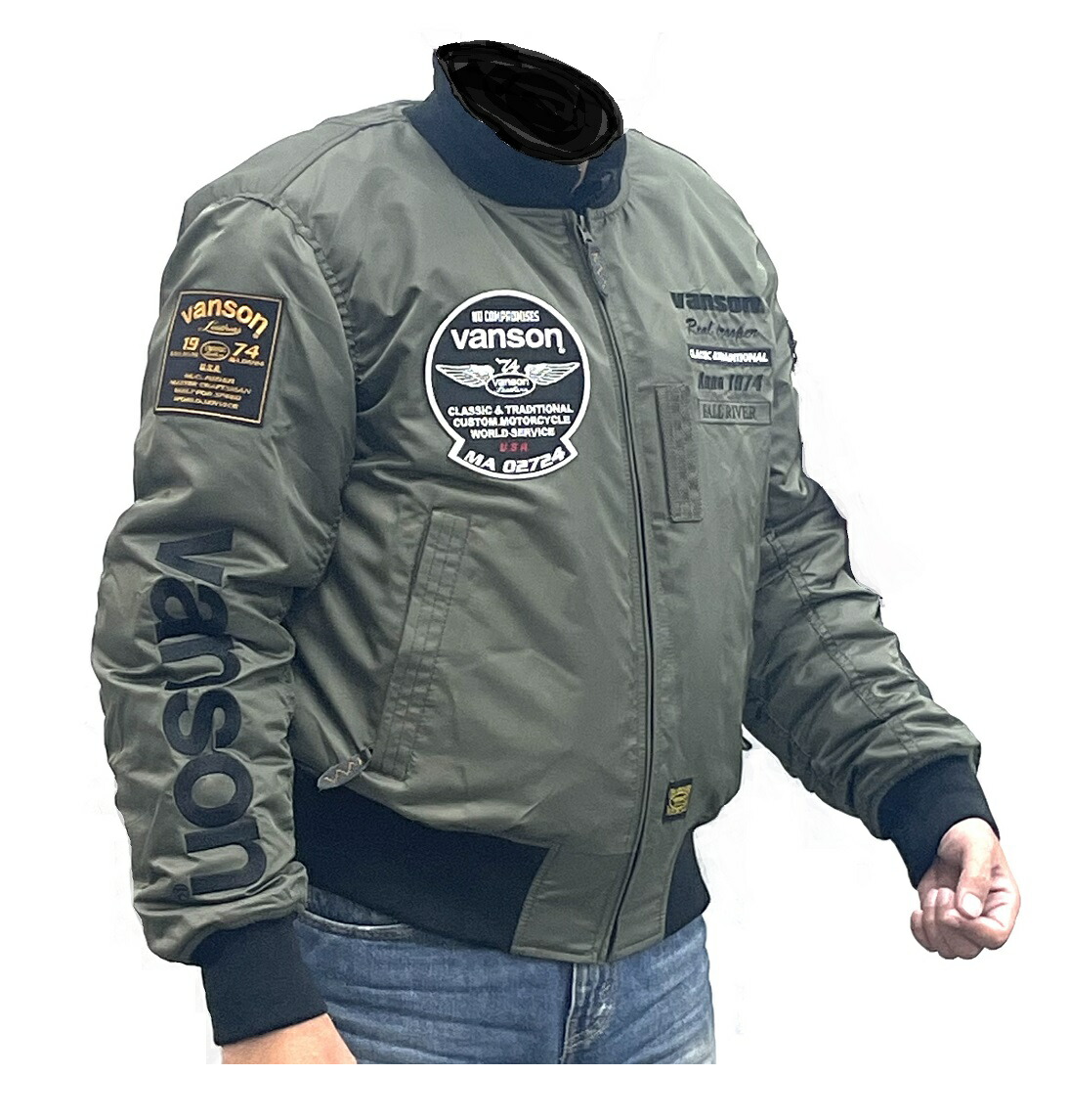 楽天市場】【限定特価】VANSON（バンソン） VS242W-BW MA-1タイプ