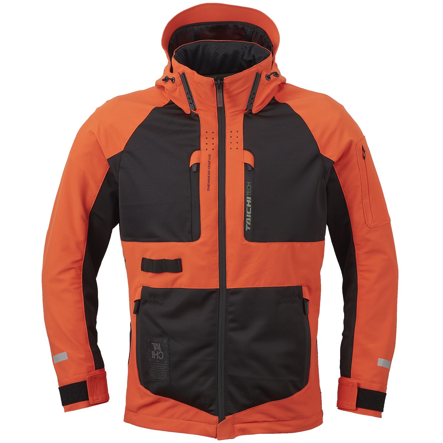 RS-TAICHI（RSタイチ）　RSJ354　エアー パーカ　BLACK/ORANGE　　走行風を効率よく取り込む配置のメッシュ生地と、強度と通気性をもつ布地を組み合わせたカジュアルパーカ！！