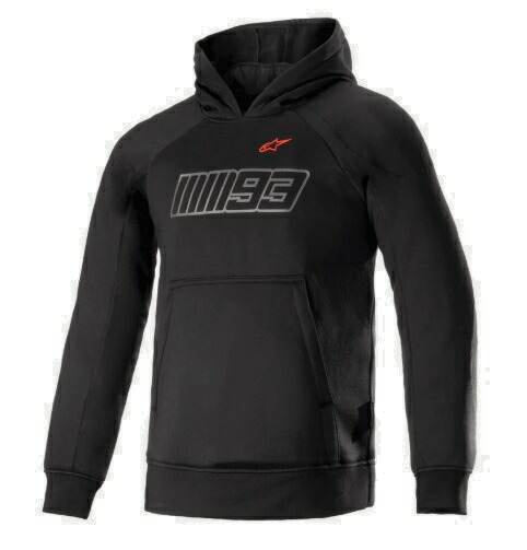【B-1●】【限定特価●】alpinestars（アルパインスター）　4200522　MM93 THUNDER HOODIE BLACK BRIGHT nRED（1303）　XLサイズ