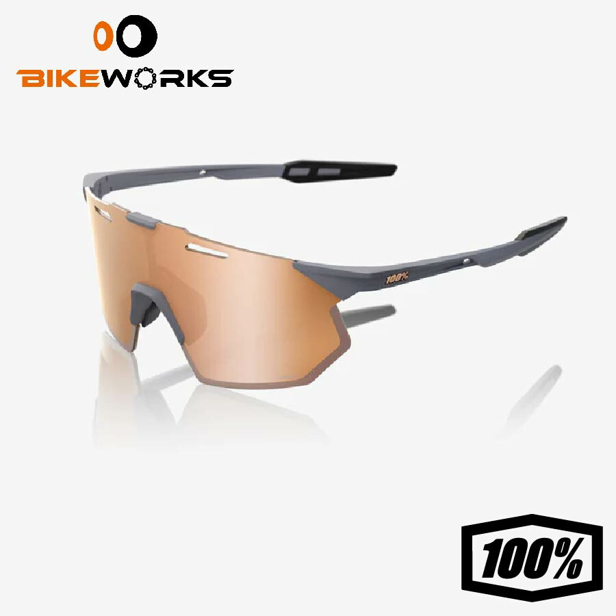 HYPERCRAFT - SQ Soft Tact Grey / HiPER Copper Mirror Lens コッパー ミラーレンズ UVカット 軽量 ランニング 自転車 野球 スポーツサングラス 100％ ワンハンドレッド