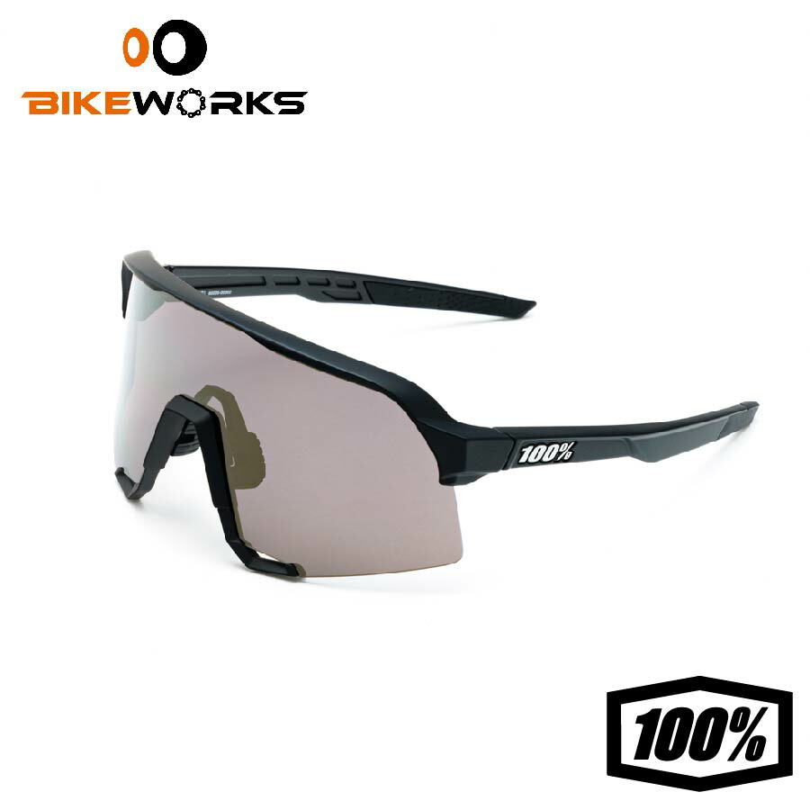 S3 - Soft Tact Black / Soft Gold Mirror Lens ソフトタクトブラック ソフトゴールド ミラーレンズ UVカット 軽量 ランニング 自転車 野球 スポーツサングラス 100％ ワンハンドレッド