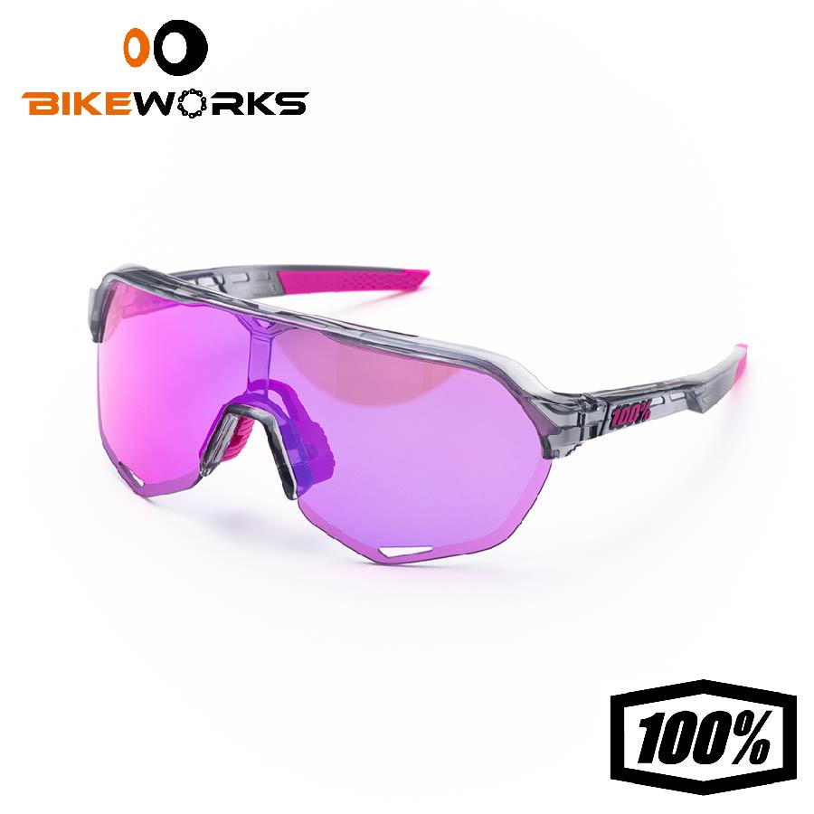 S2 - Polished Translucent Grey / Puple Mulitilayer Mirror lens パープル マルチレイヤー ミラーレンズ UVカット 軽量 自転車 野球 スポーツサングラス 100％ ワンハンドレッド 23,760円