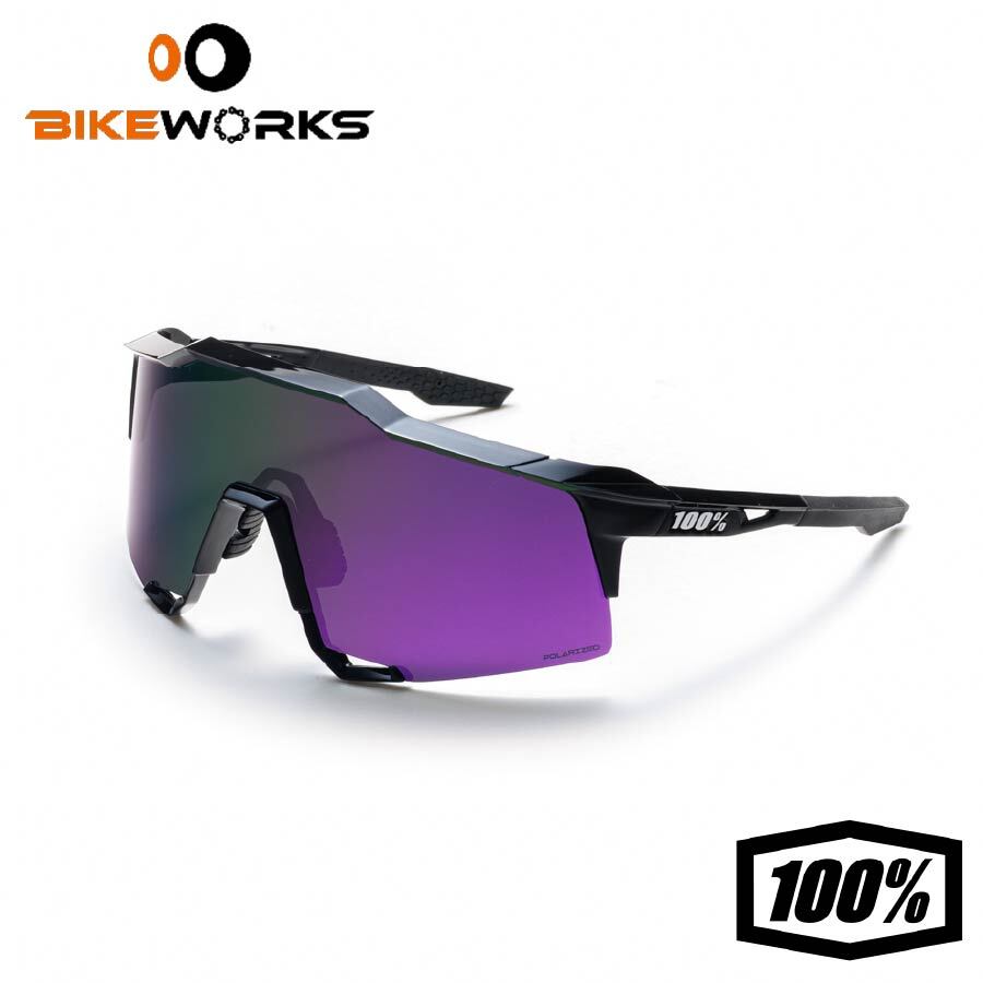 【 2026 NEWカラー 】SPEEDCRAFT PolishedBlack HiPER Lavender Mirror Polarized Lens 偏光レンズ UVカット 軽量 自転車 野球 スポーツサングラス 100% ワンハンドレッド