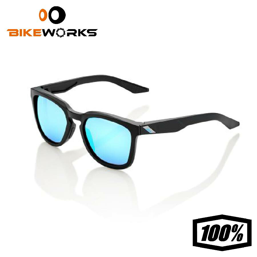 HUDSON - Matte Black / HiPER Blue Multilayer Mirror Lens ブルー マルチレイヤー ミラーレンズ UVカット 軽量 ランニング 自転車 野球 スポーツサングラス 100% ワンハンドレッド|バイクワークス