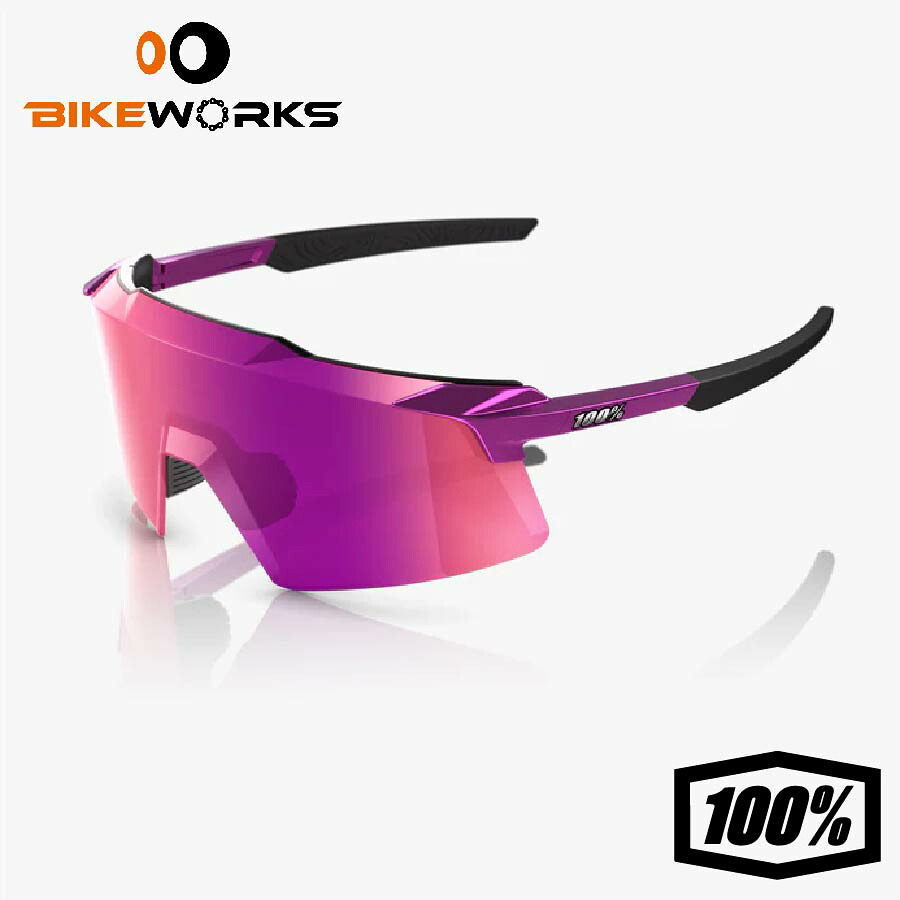 AEROCRAFT - Gloss Purple Chrome / Purple Multilayer Mirror Lens パープル マルチレイヤー ミラーレンズ UVカット 軽量 自転車 野球 スポーツサングラス 100％ ワンハンドレッド