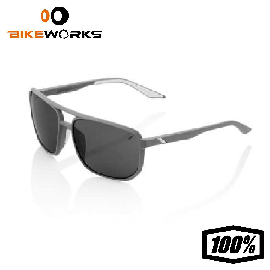 KONNOR Aviator Square - Soft Tact Dark Haze / Smoke Lens スモークレンズ UVカット 軽量 ランニング 自転車 野球 スポーツサングラス 100％ ワンハンドレッド｜バイクワークス