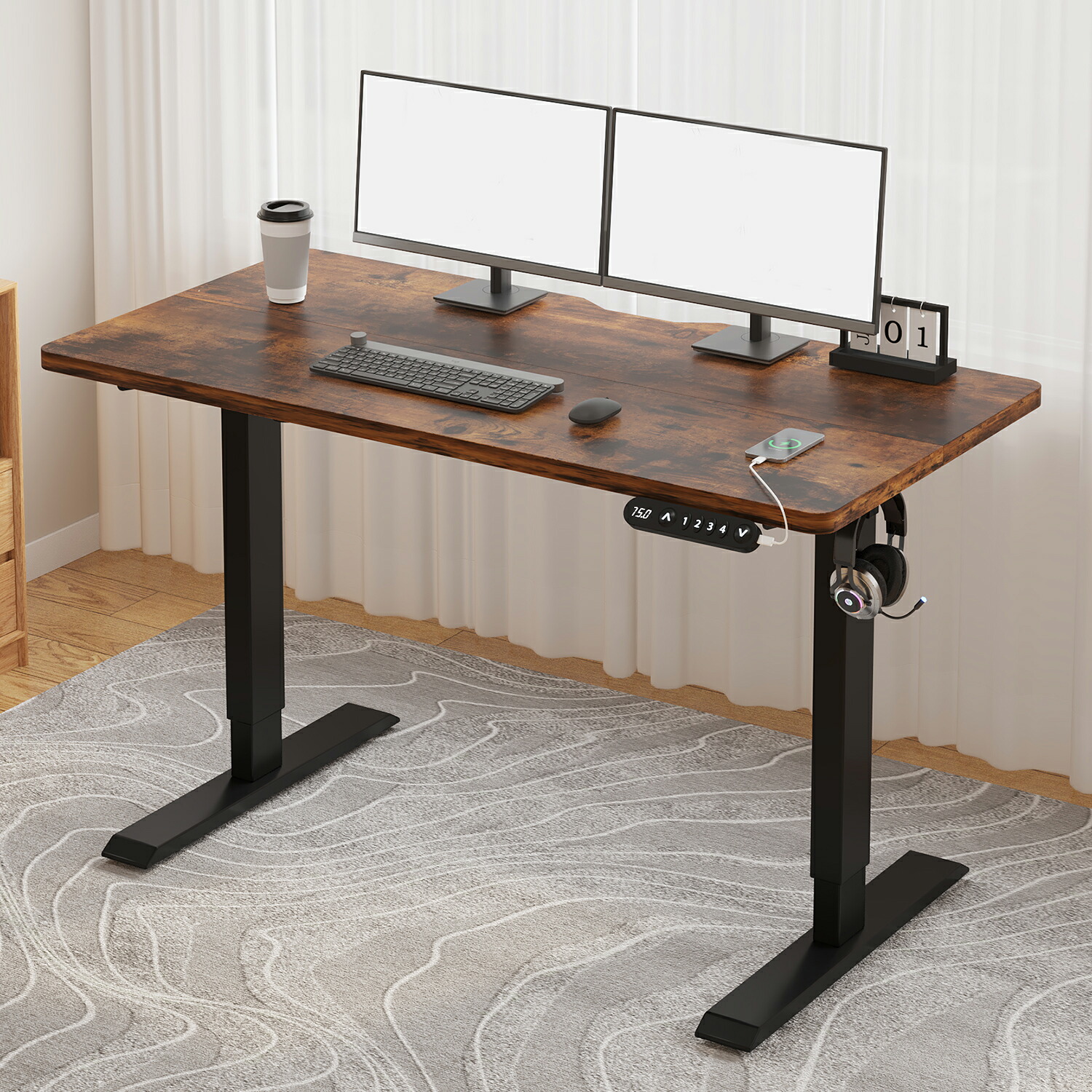 Bil Bil 電動昇降デスク（幅110cmX奥行60cm） 楽天市場】bilbil 昇降デスク 電動 デスク パソコンラック 幅