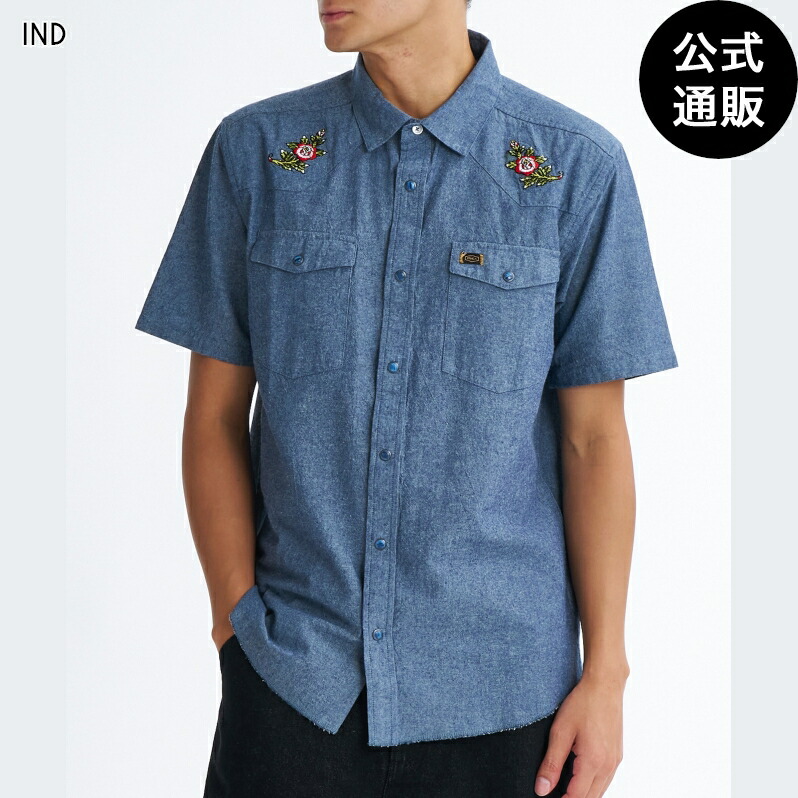 ルーカ メンズ ROSA CHAMBRAY 半袖プルオーバー 【2026年夏青写真】 全1色 S/M/L/XL rvca