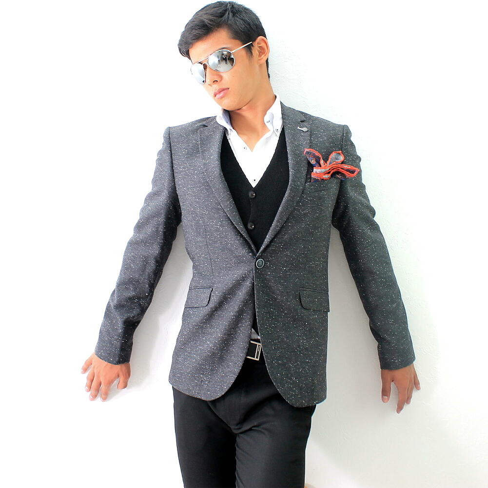 楽天市場 テーラードジャケット ブレザー メンズ グレー ビジネス ジャケパン 春秋冬 細身 タイト ウール S M L Xl Xxl ｂｉｎ １ ｌｉｍｉｔｅｄ