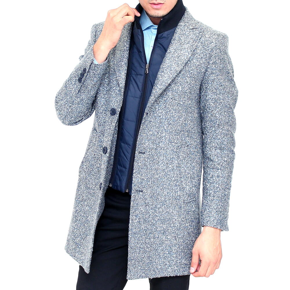 楽天市場 チェスターコート ハーフコート メンズ ツイードコート メンズ 冬 ウール ライトブルー 水色 ピークドラペル 大きいサイズも入荷 細身 タイト ｂｉｎ １ ｌｉｍｉｔｅｄ