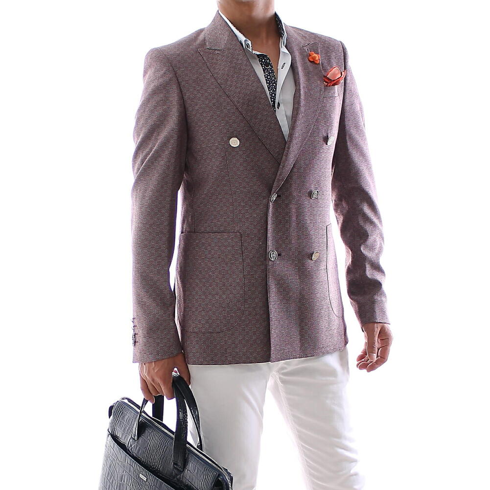 新しい到着 サマージャケット テーラードジャケット ダブル 夏 麻 ストレッチ ブレザー メンズ エンジ 背抜き タイト 春夏秋 ビジネス ジャケット ジャケパン 最適な価格 Kama Amber Pl