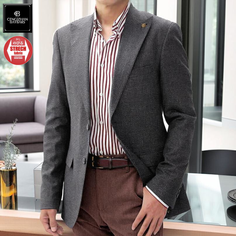 楽天市場】テーラードジャケット メンズ ブレザー 千鳥柄 エンジ 春/秋