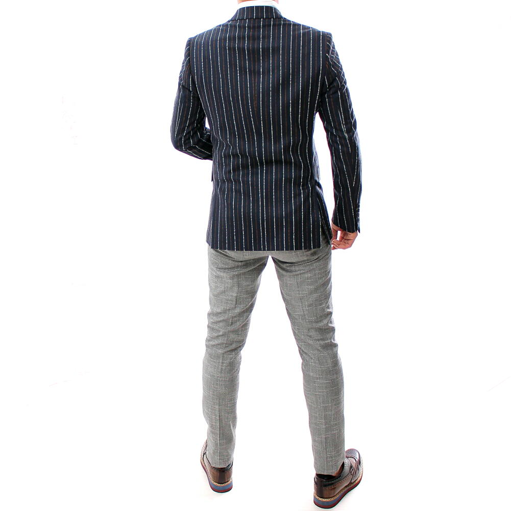 楽天市場 テーラードジャケット ネイビー 紺 ストライプ ブレザー メンズ ネイビー 紺 ジャケパン 二つボタン Xxxl 大きいサイズも入荷 ビジネス ジャケット ｂｉｎ １ ｌｉｍｉｔｅｄ
