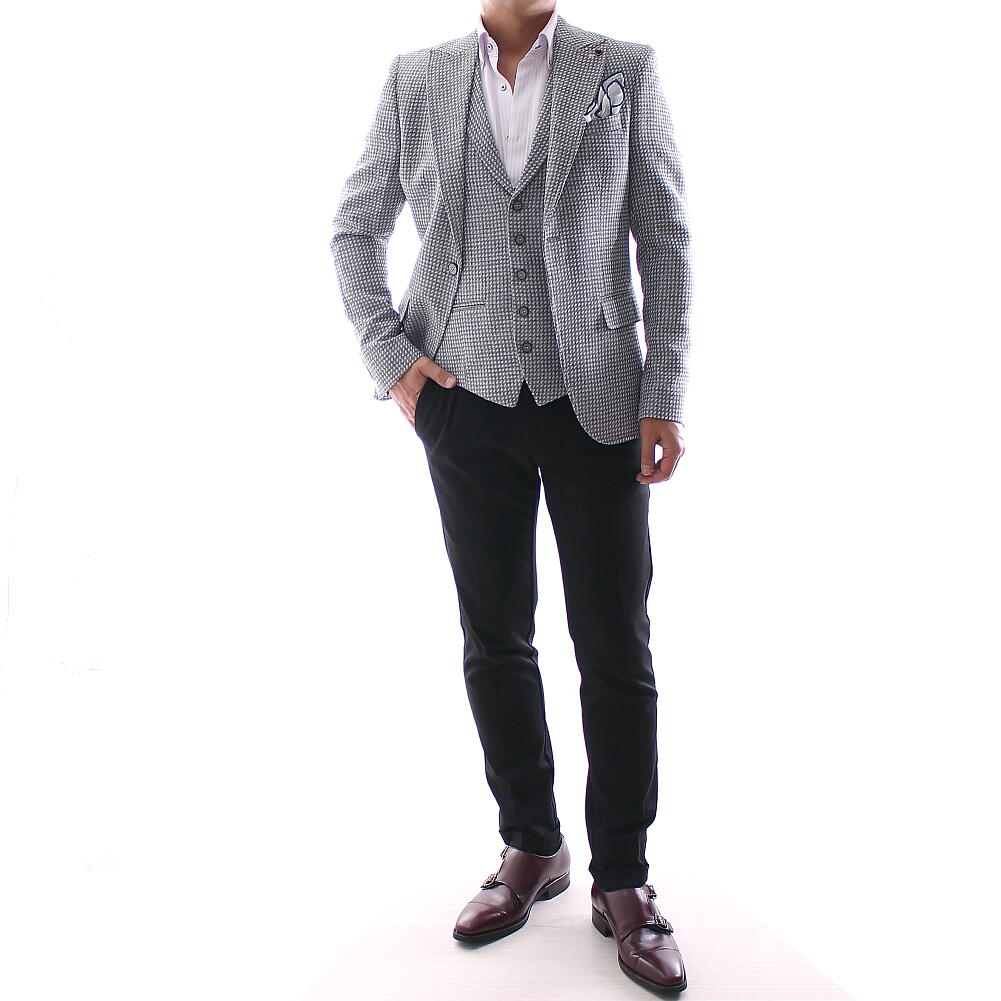 楽天市場 テーラードジャケット セットアップ ブレザー ジレ メンズ グレー タイト スリムフィット ジャケパン 春 秋 冬 大きいサイズも入荷 ビジネスジャケット ｂｉｎ １ ｌｉｍｉｔｅｄ