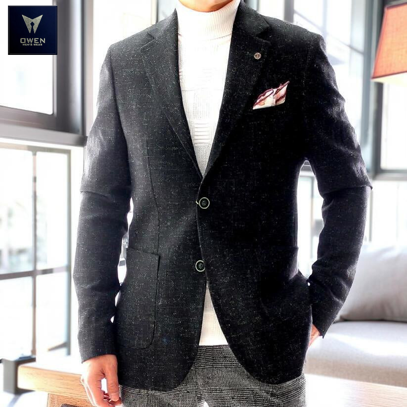 ブラウン テーラードジャケット テーラードジャケット ブレザー 秋冬 ツイード調 ヘリンボーン