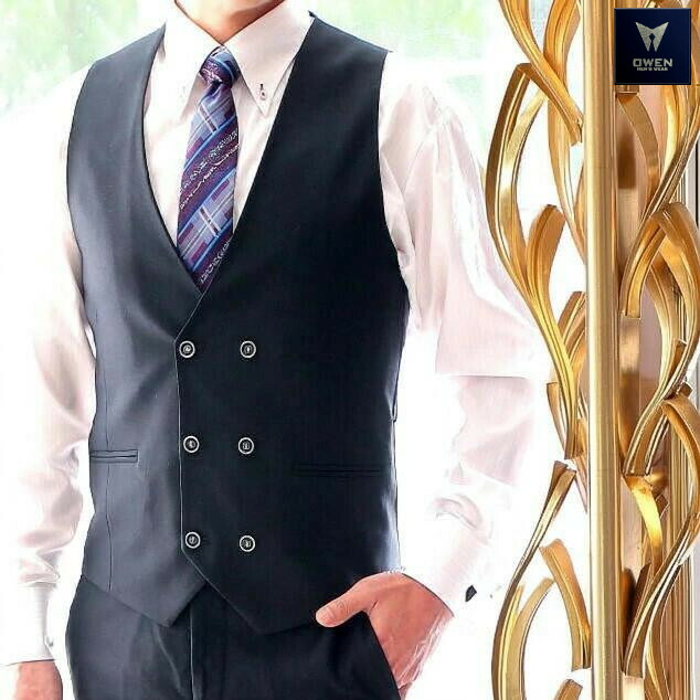 楽天市場】ジレ 前開き ベスト 襟付き ダブルブレスト メンズ タイト