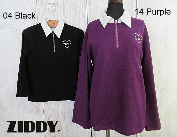 【1500円均一】 2019秋冬　ZIDDY ジディ　ラガーシャツ風Tシャツ【ニコプチ掲載】：130cm〜150cm、FREE　：1235-18011画像