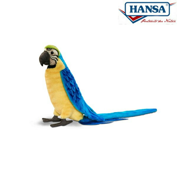 HANSA 3068 アオキコンゴウインコ72 全長：72cm G/B MACAW BH3068 ぬいぐるみ ハンサ クリスマス 誕生日 プレゼント 動物 犬 猫 鳥 うさぎ ペンギン アニマル 置物 人形 フィギュア KOESEN ケーセン 大きい マスコット 実物大 大型