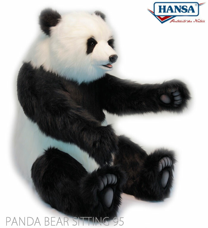 HANSA BH5894 パンダ 95 PANDA BEAR SITTING 95糎 即物的 ぬいぐるみ ハンサ クリスマス 生まれ落ちる日 差し上げ物 毛の荒物 毛の荒物 飾りつけ あやつり人形 図形 KOESEN ケーセン 気が大きい マスコット 実物大 大型 5894
