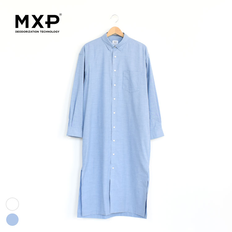 消臭機能のあるマキシ丈シャツワンピース 最大34倍 Mxp エムエックスピー Standard Oxford One Piece Long ワンピース One Piece スタンダードオックスフォードロングワンピース 秋冬 Oxford Web Store Bingoya 店