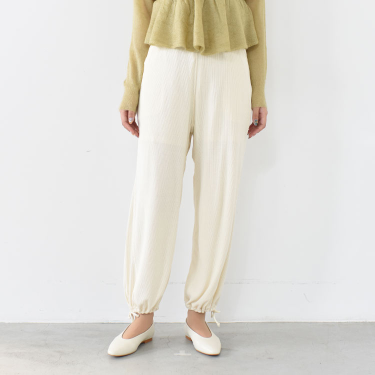 【SALE 30％OFF】unfil（アンフィル）/raw silk ribbed-jersey wide-leg truck pants ワイドレッグトラックパンツ/WFFL-UW111【返品交換不可】｜web store BINGOYA -店-