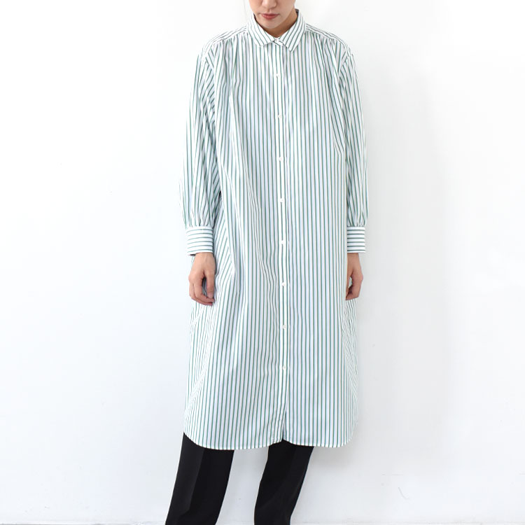 【SALE 30％OFF】MidiUmi（ミディウミ）/stripe gather shoulder wide one-piece ストライプギャザーショルダーワイドワンピース【返品交換不可】/1-759499｜web store BINGOYA -店-