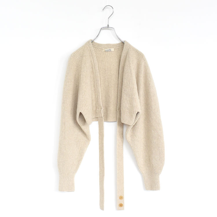 【SALE 30%OFF】unfil(アンフィル)/superfine lambs & chenille ribbed-knit cropped cardigan リブニットクロップドカーディガン/WFFL-UW121【返品交換不可】|web store BINGOYA -店-